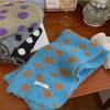 Korean Style Polka Dot Plush Knitted Scarf Soft Thick Color-Block Scarf Thermal Windproof Neck Warmer Scarves