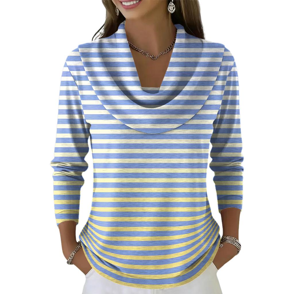 Women's Casual And Fashionable Round Neck Long Sleeved Printed Top Sweater