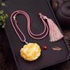 Women's White Flower Amber Pendant: Second Gen Peony, Rose & Beeswax Design In Yellow