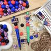 39Pcs Independence Day Series Silicone Beads Set DIY Beaded Necklace Bracelet Decoration Pen Jewelry Pendant Etc. Holiday Birthday Gift