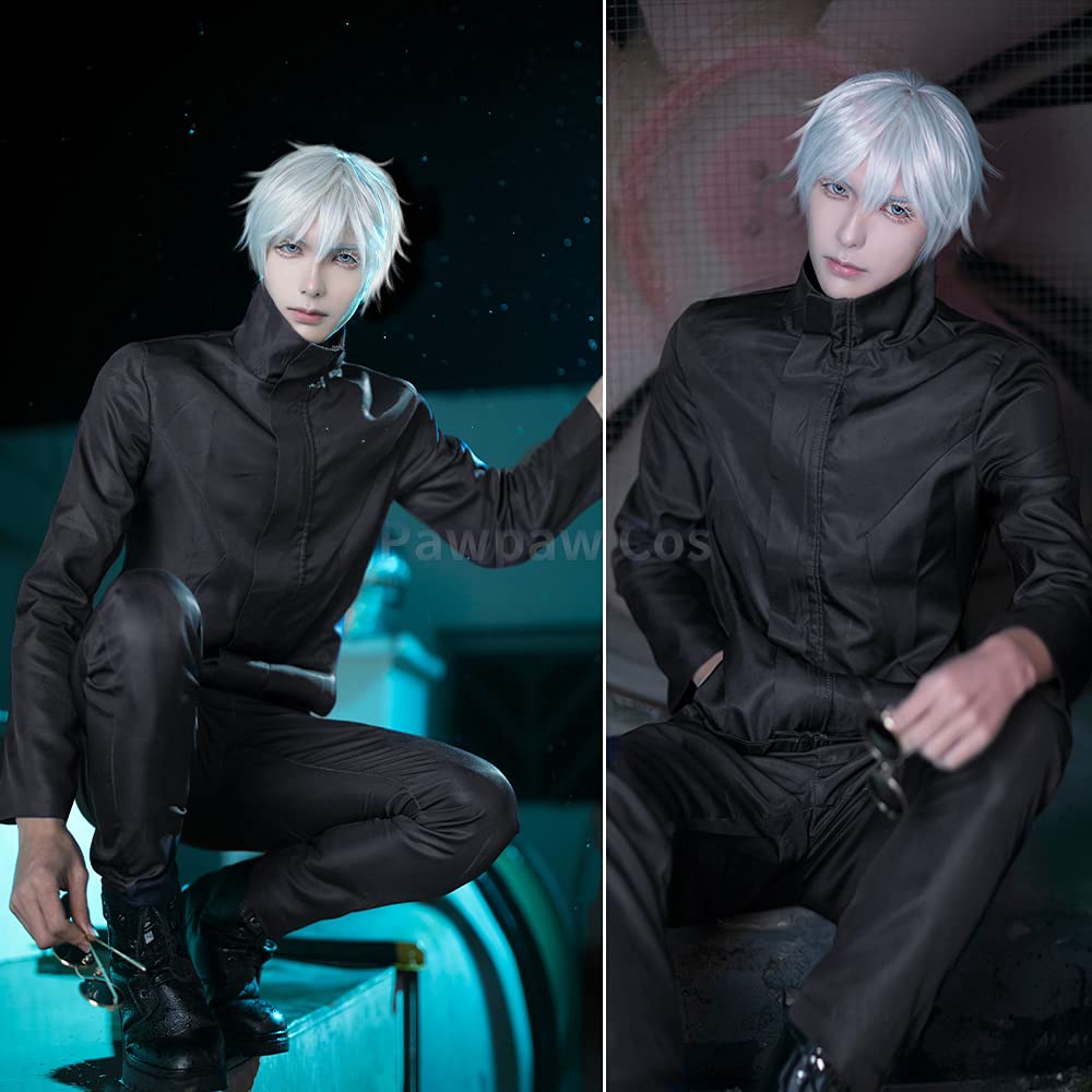 Satoru Gojo Cosplay Costume Satoru Gojo Disguise Present Costume Event Party Cultural Festival Gojo Wig [Pawpaw] "With Wig" "With Glasses" (Satoru +