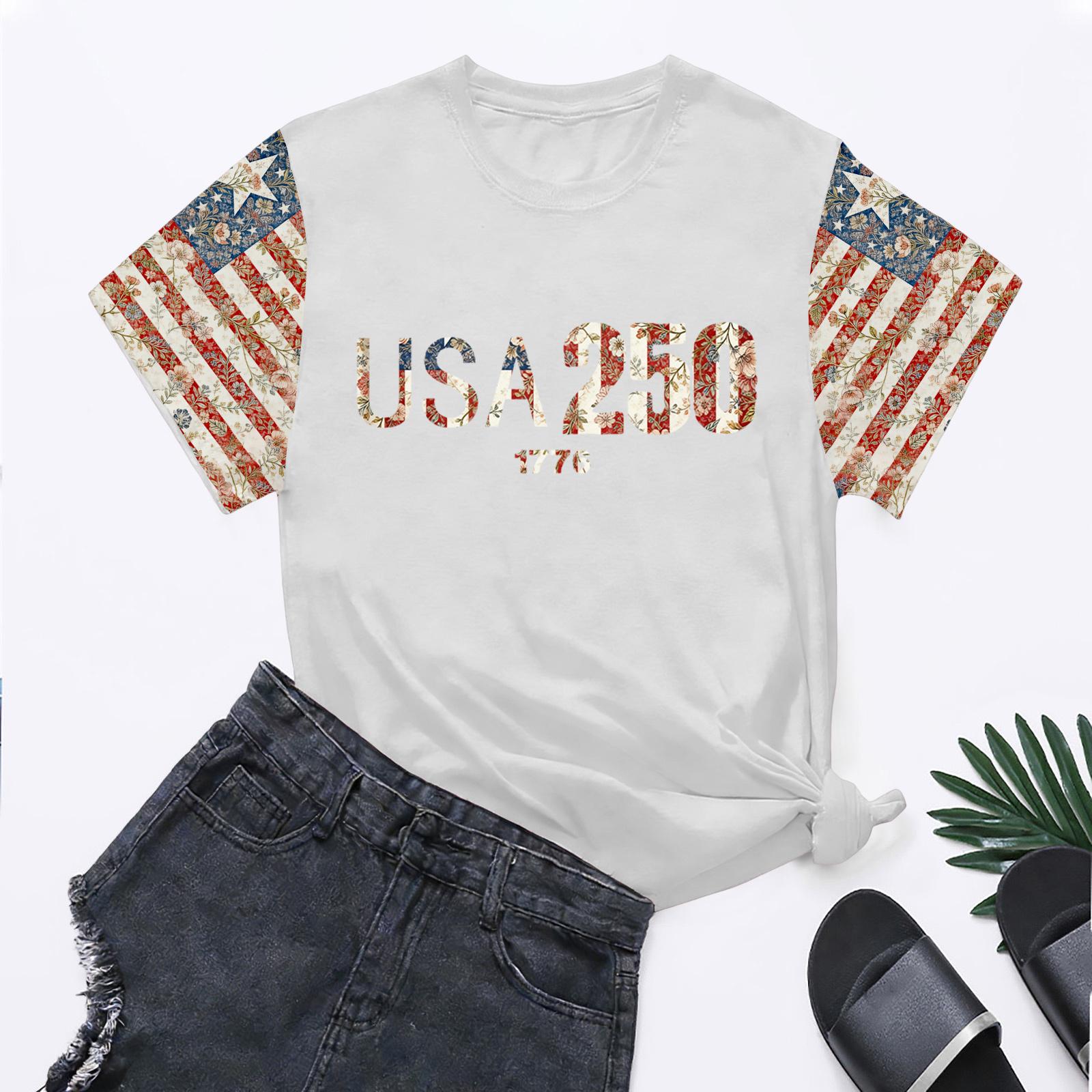 

Жіноча повсякденна футболка з коротким рукавом та принтом літер XL білий