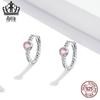 Sterling Silver Heart-Shaped Zircon Earrings: S925 Platinum-Plated Pure Love Jewelry
