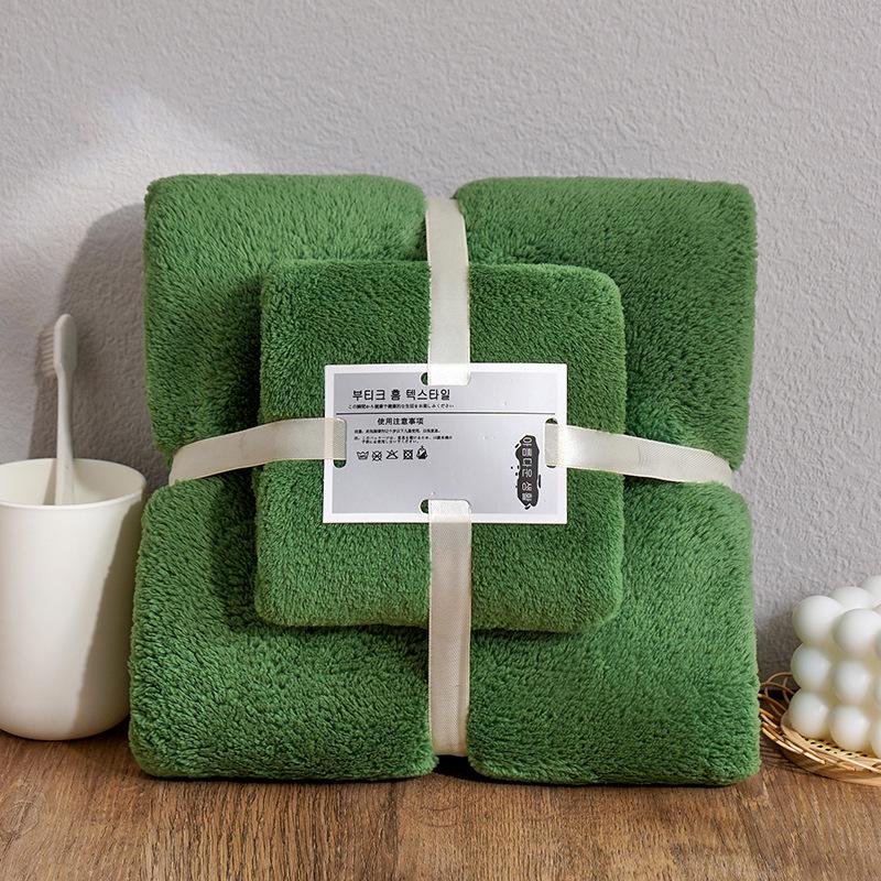 2-teiliges Korallenfleece-Handtuch Badetuch-Set Weizenmuster Superweich Saugfähig Badelaken Spa-Gesichtstuch Mehrere Musteroptionen
