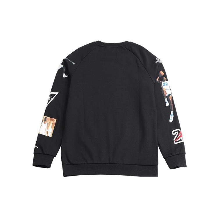 Air Jordan Printing Fleece Lined Athleisure Casual Sports Pullover Black Men's CD5872-010