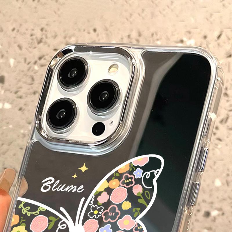 Handyhüllen für iPhone 11 13 XR 15 Pro Max 12 14 Pro Max Hülle iPhone 16 XS Max Spiegel Schutzhülle Mirror Exquisite Cartoon Wasserdicht
