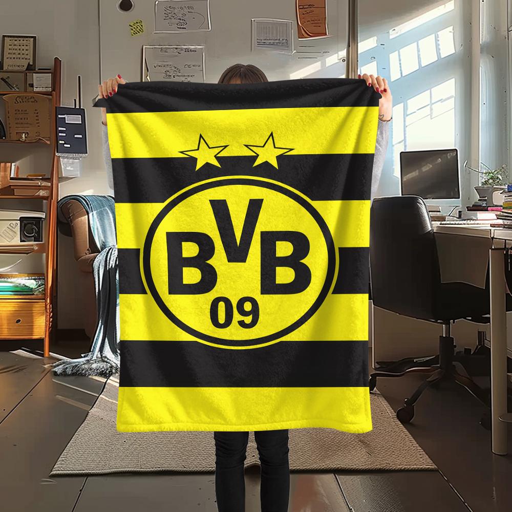 1 Manta de Franela con Estampado del BVB, Alta Calidad para Todas las Estaciones, Decoración del Hogar, Calidez y Comodidad, Perfecta para Regalos de Navidad