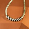 Choker Chain Embedded Stripe Necklace Geometric Style Vintage Necklace Women Girls