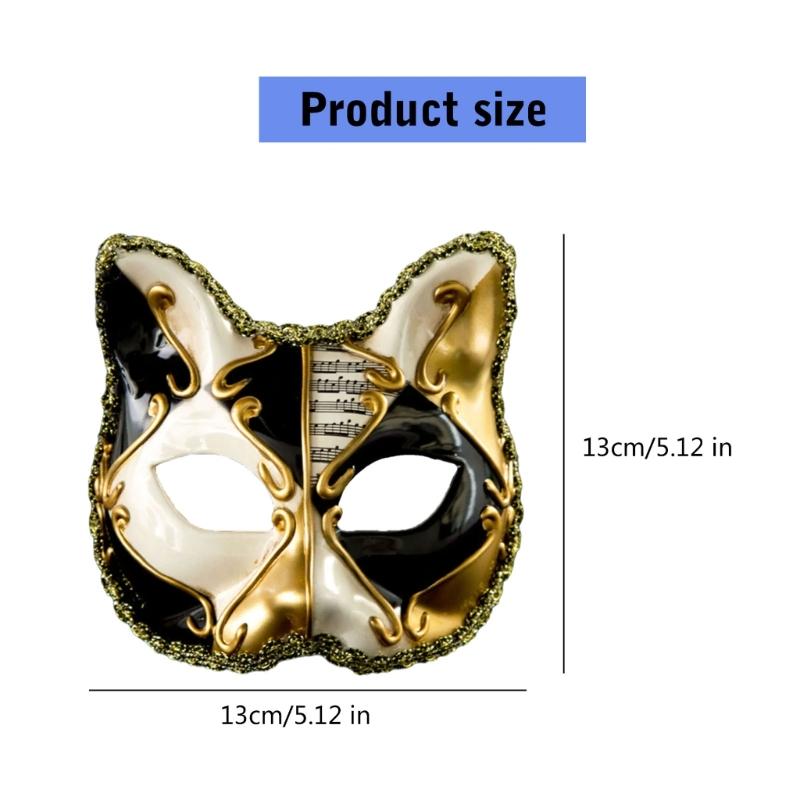 Mysterious Venetians Kitty Mask for Costume Parties and Stage Performances Mardi Gras Masquerades Cats Mask Accessory