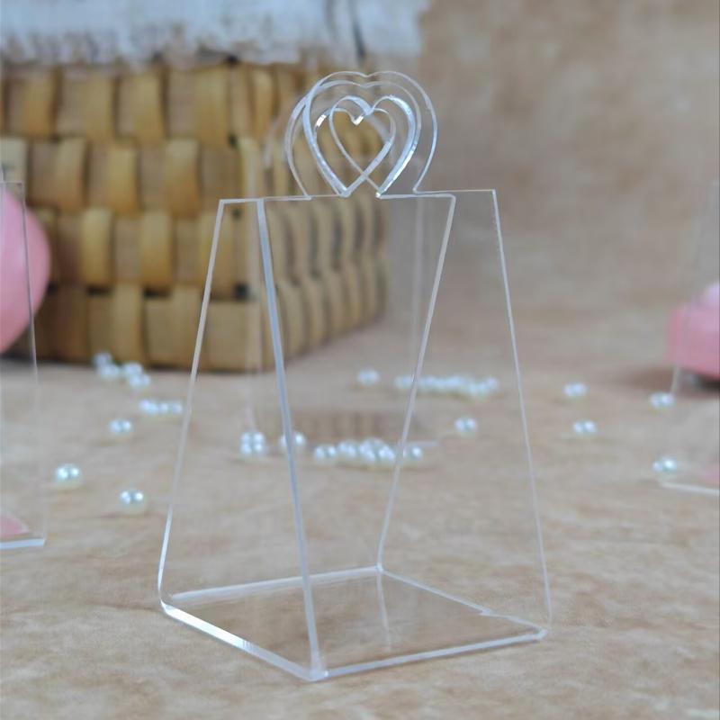 13 Piece  Wedding Party High-end Table Arrangement Plastic Triangular Handle Basket Gift Box Transparent Acrylic Candy Box Bags Holiday Gift Basket