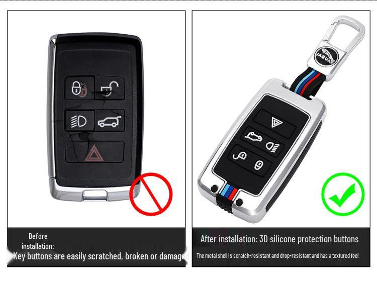Jaguar Key Case for XFL, New E-Pace, XF, F-Type, XE, XJL, XEL – Metal Shell & Buckle.