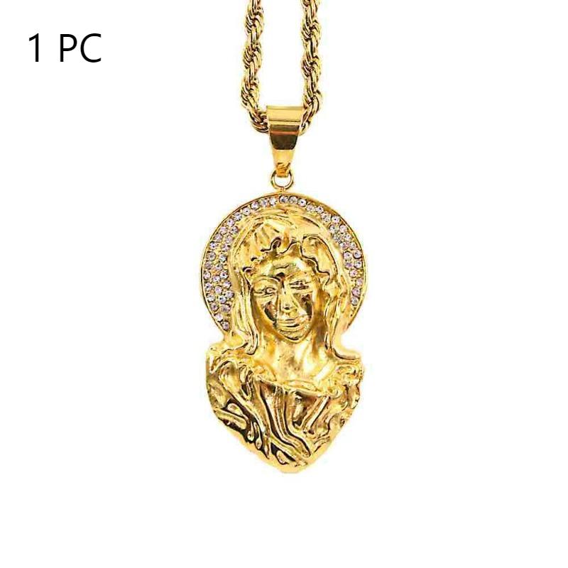 

Bestselling Virgin Mary Pendant - Titanium Steel Gold Placed Necklace, European Classic Gift for Loved Ones & Religious Jewelry