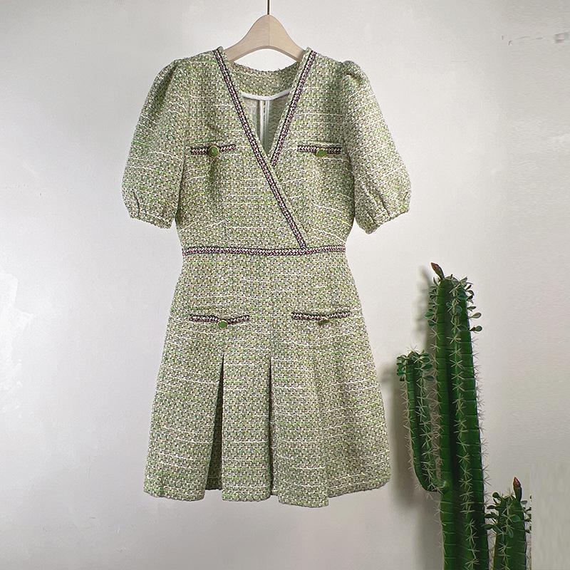 Elegant Sweet Short-Sleeved French Collar Dress - Autumn/Winter Edition Small