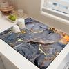 1Pcs Rubber Drying Mat With Luxury Marble For Coffee Shop Restaurant Kitchen Carpet Tableware Durable Diatom Mud Table Mat Pet Mat Coffeeware