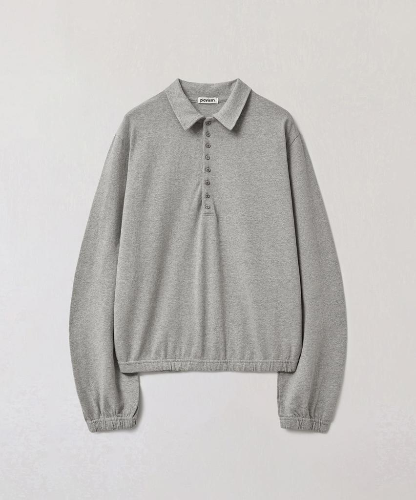 Peullabijeum Long Placket Polo Tee - Gray
