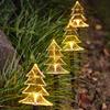 Solar Christmas Star Lights Outdoor Energy Saving Waterproof Solar Powered Stake Lights Decorations for Home Pathway