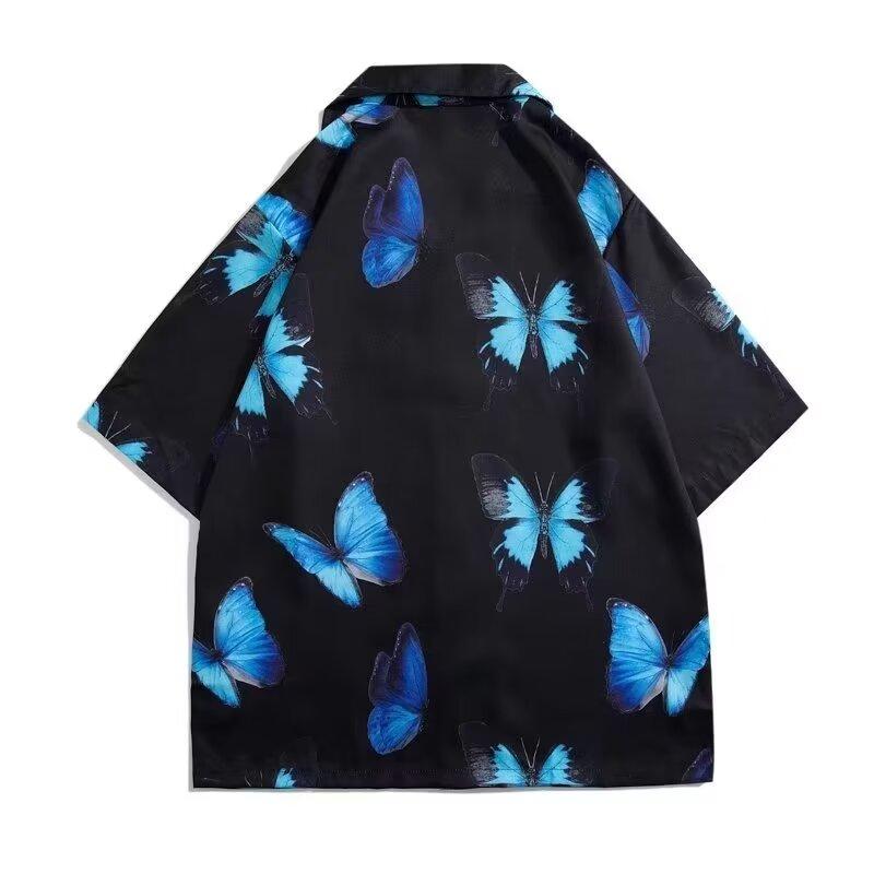 Pánská retro košile, pánský letní outfit, studentský volný střih, výklenek, neformální pánský top, svrchní oblečení, plážový top