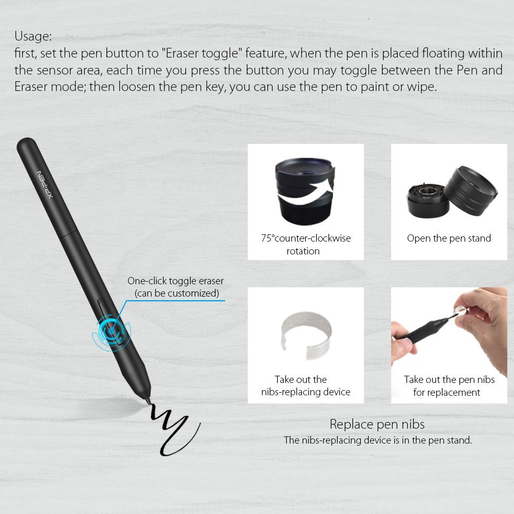 XPPEN PN01_B Stylus Pen for Star03/Star06/StarG430S_B/StarG640/DECO FUN Graphic Drawing Tablet