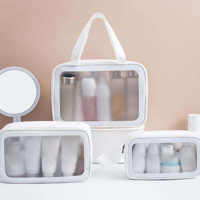 Pu Frauen Reise Aufbewahrungstasche Kosmetiktasche Make-up Tasche Reise Organizer Taschen wasserdichte Kulturtasche transparente Kosmetiktaschen
