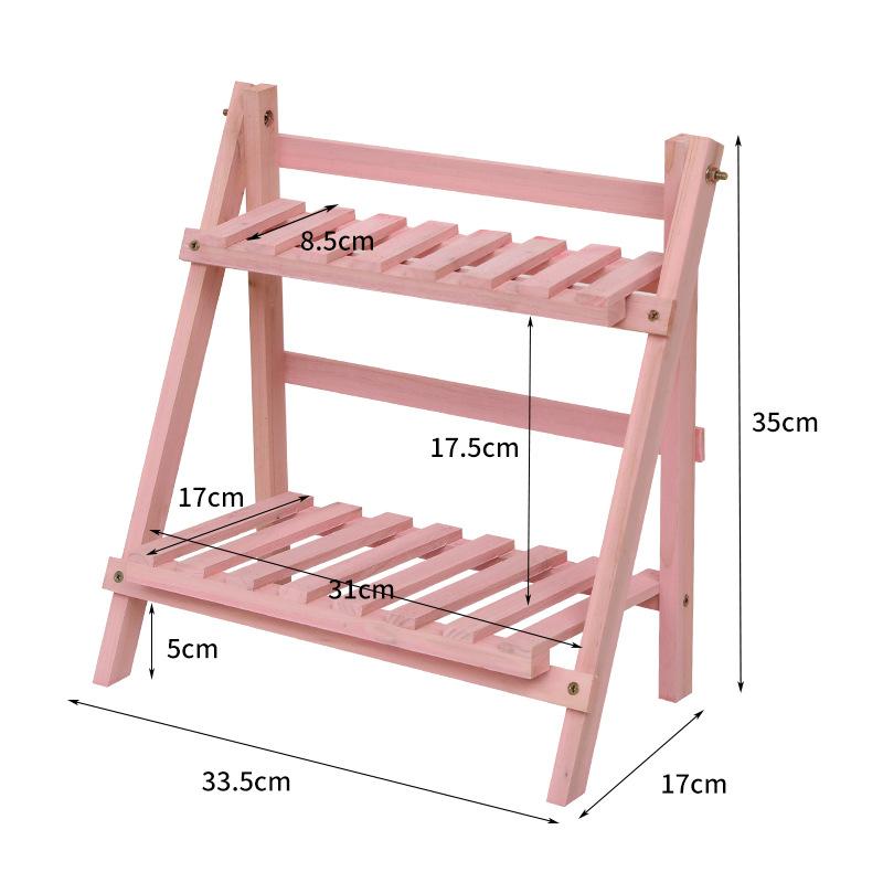 Wooden Desktop Organizer Shelf Trapezoidal Double-Layer Storage Rack Multifunctional Collapsible Desk Organizer for Home Decor