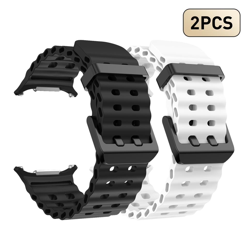 2pcs Silicone Watch Bands for Samsung Galaxy Watch Ultra 47mm, Square Hole Design, Multi-Color, Perfect Compatibility, Smartwatc