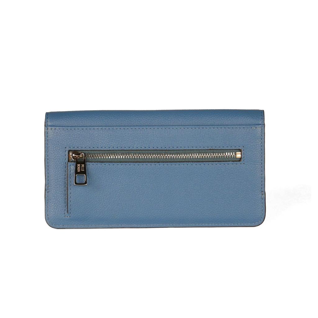 Pelle Borsa Long Wallet with Flap, 7201, Blue (BU)