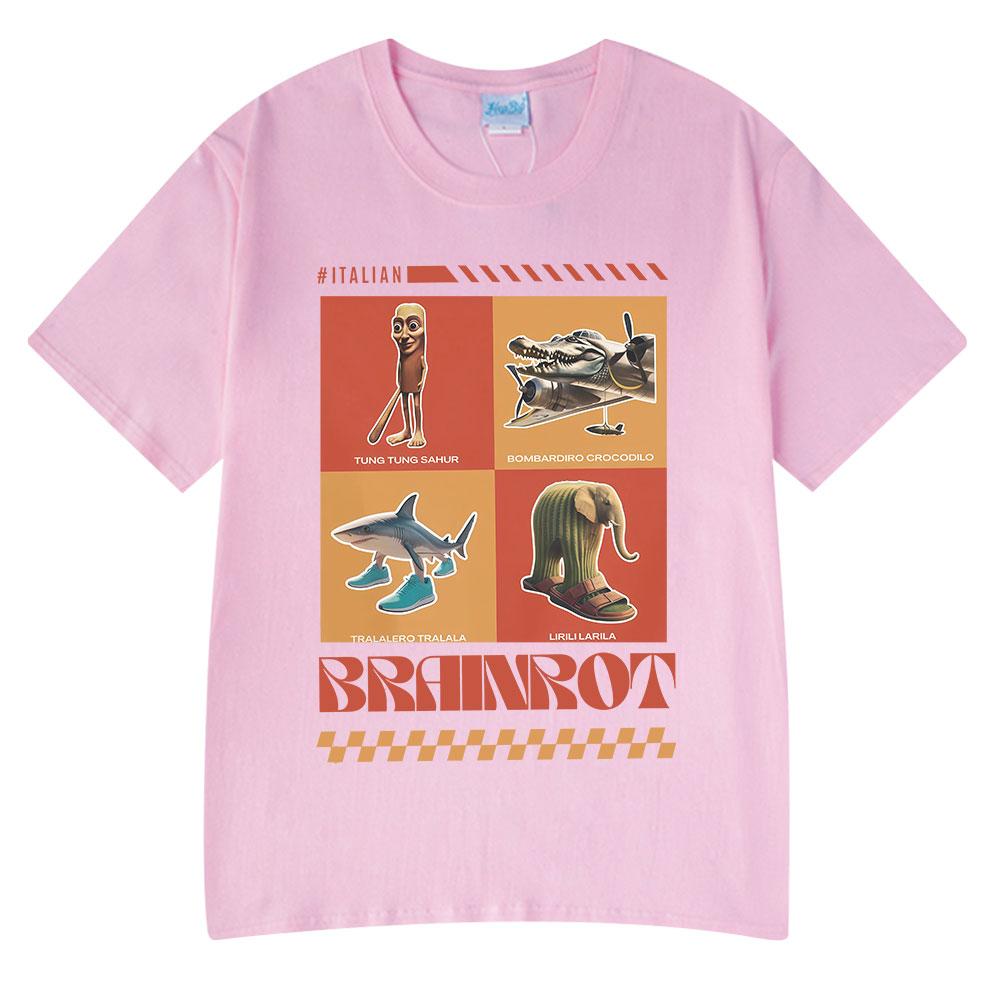 Italian Brainrot Funny Meme T-shirts Tralalero Tralala Tung Tung Tung Sahur Bombardiro Crocodilo Lirili Larila Men Women T Shirt