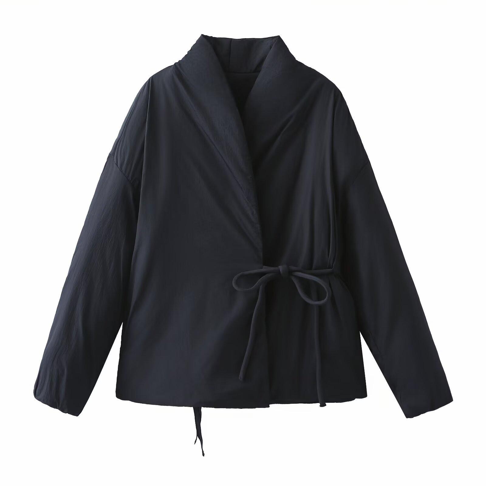 Sieviešu kimono stila stepēta jaka ar