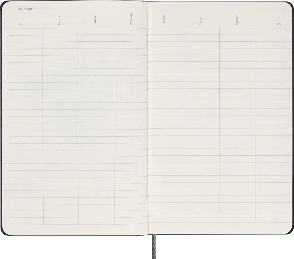 Moleskine 12-Month Undated Weekly Diary, Large Size (13cm x 21cm), Black Hardcover, DHUNDB12WN301