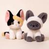 24cm Kawaii Plush Cat Doll – Soft Cuddly Devon Rex Style Stuffed Toy for Kids, Bedtime Companion & Birthday Gift