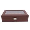 Watch Box with Watch Pillows Vintage Brown Leather 12 Slot Watch Case for Watch Display Storage