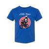 Little Rider Biking Graphic Unisex T Shirt With Pink Circle Backdrop For Casual