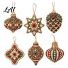 Acrylic Crystal Ornament Crafts 6 Pcs Christmas DIY Faux Pearl Painting Kit Ornaments Rhinestone Art Winter Holiday Fireplace Hangings Tree