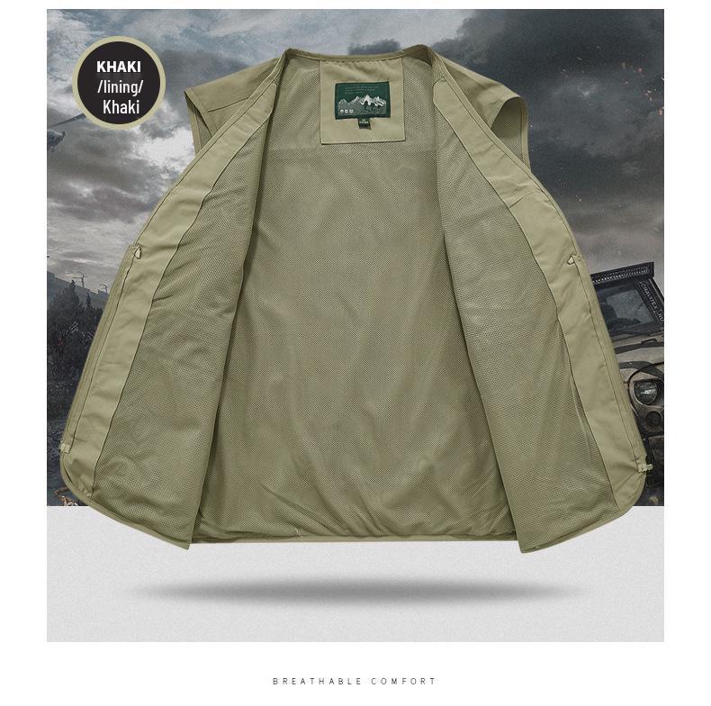 Men's Quick-Drying Sleeveless Photography & Fishing Vest with Multiple Pockets - Waterproof and Lightweight for Outdoor Activities
