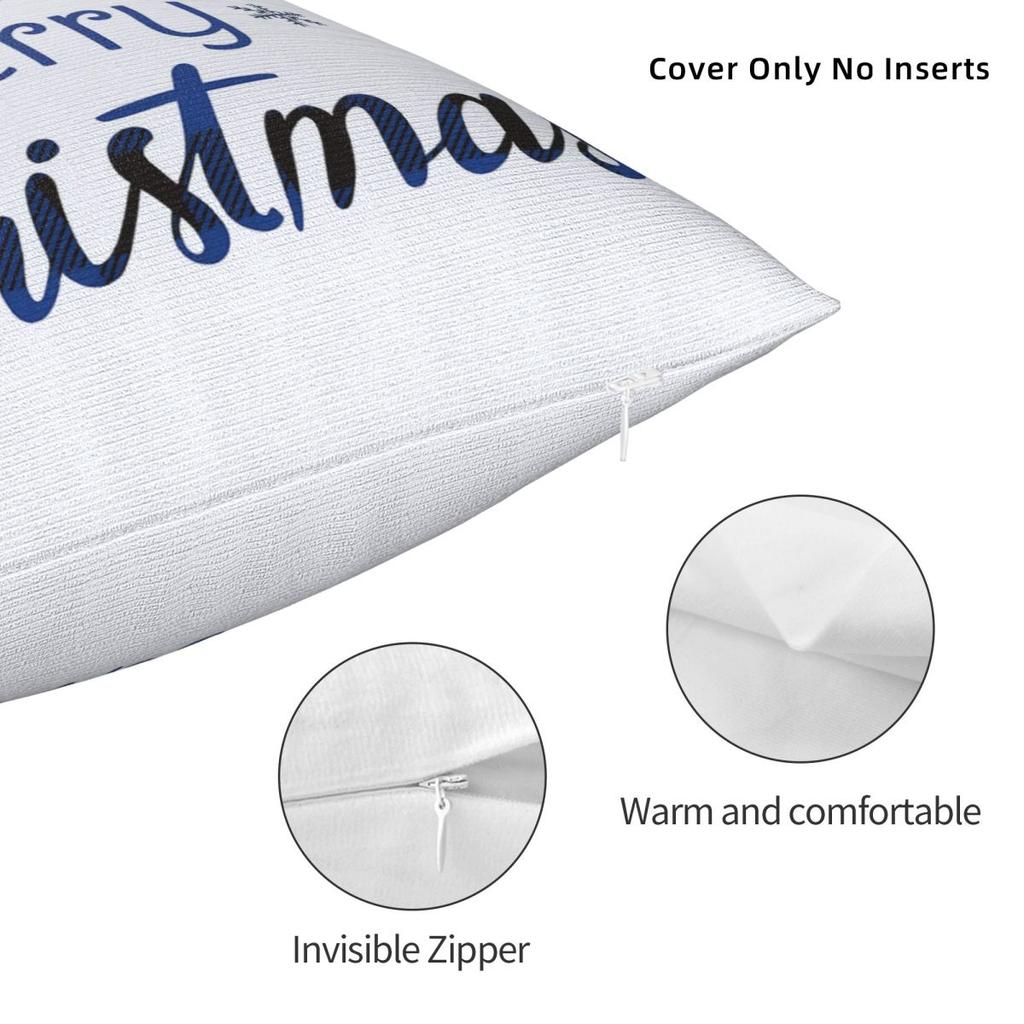 Chrismas Snowflake Letter Print Pillow Case Cushion Cover Polyester Graphic Pillow Cover Cute Funny Pillowcases Sofa Home Decor