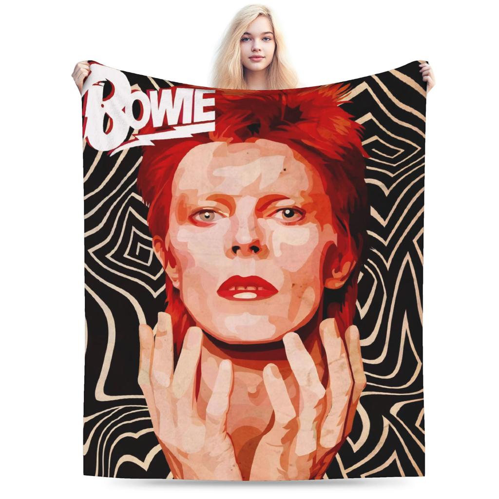 Davids Bowied Plush Blankets Children Flannel Throw Blanket For Outdoor Warm Soft Design Quality Bedspread Gift Idea