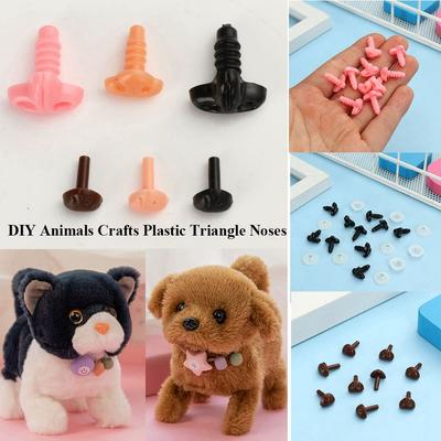10 pièces Boutons Ours Artisanat Jouets Nez Triangle Pièces de Sécurité Nez de Poupée Accessoires pour Poupées