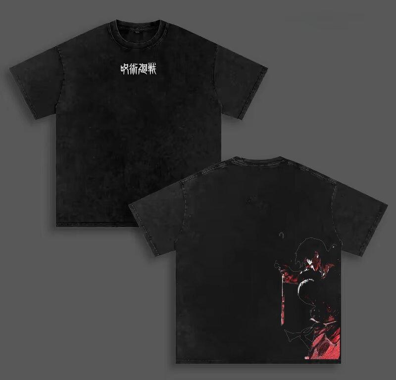 Fushiguro Toji Jujutsu Kaisen T-shirt Anime Washed Y2k Tee Shirt Summer Short Sleeve 100% Cotton Tshirt For Men's Clothing Tops