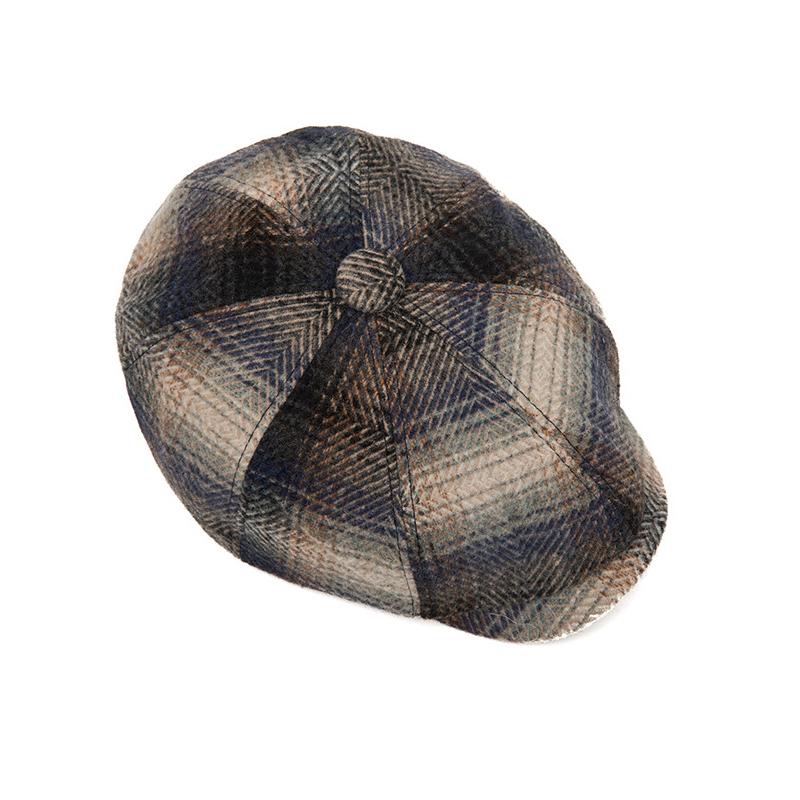 Autumn Winter Tie-Dyed Cap Men's British Newsboy Cap Warm Beret Plaid Octagonal Cap