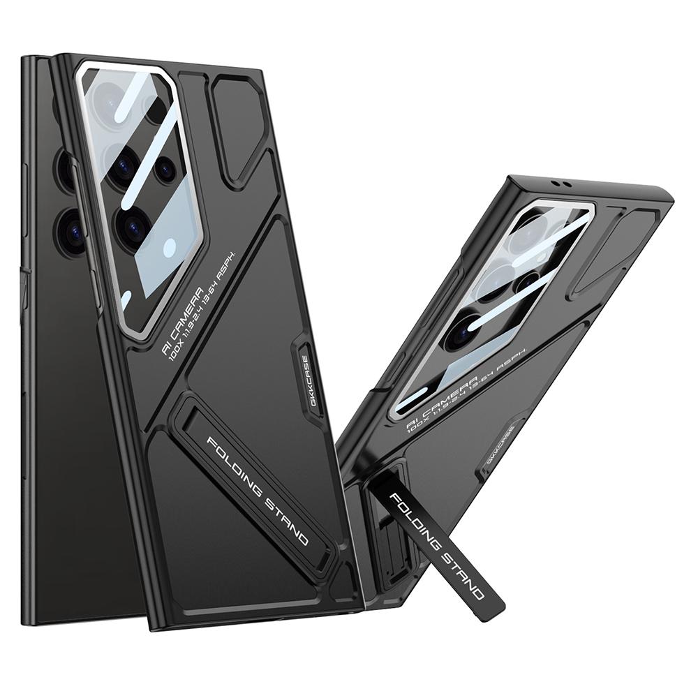 For Samsung Galaxy S24 Ultra Case Mecha Style Shockproof Hard PC Phone Cover with Kickstand