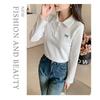 POLO shirt, spring and autumn 2026 new model, base shirt with bow embroidery, women's slim-fit t-shirt