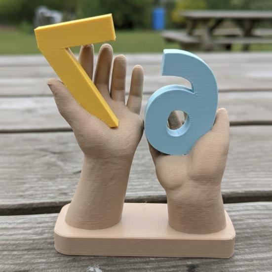 67 Meme Figurita de Mano Impresa en 3D Sosteniendo Número Escultura de Mano Doble Estatua Llaveros Baratijas Soporte para Joyas Decoración de Escritorio Adorno