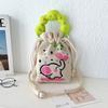 Knitted Bucket Lucky Bag Female Cartoon Gift Bag Hand Bag Casual Versatile Drawstring Handbag Bento Meal Bag
