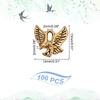 100Pcs Tibetan Style Alloy Pendants Cadmium Free & Lead Free Eagle/Hawk Charm Antique Golden 13x13x2mm Hole: 2mm