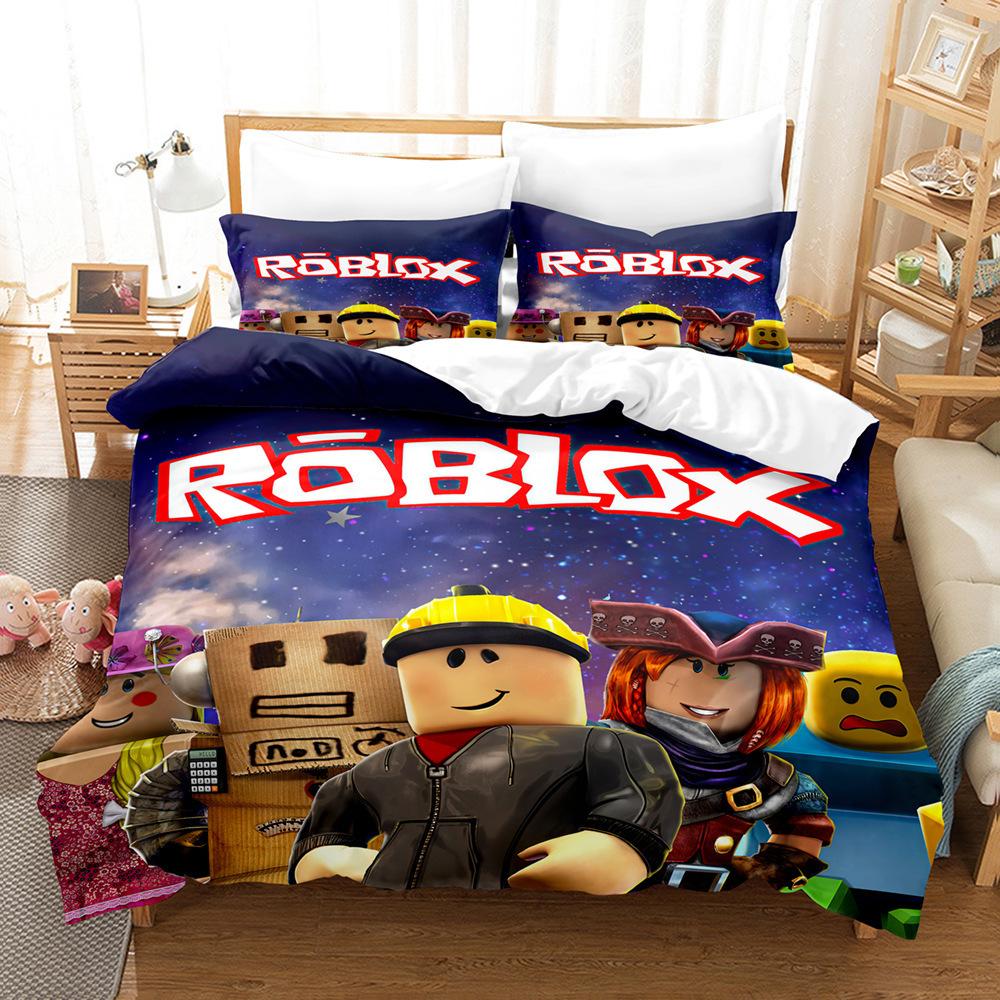 Digital Printing Three-Piece Set, Minecraft Themed Game Series Abraded Bedding Kit