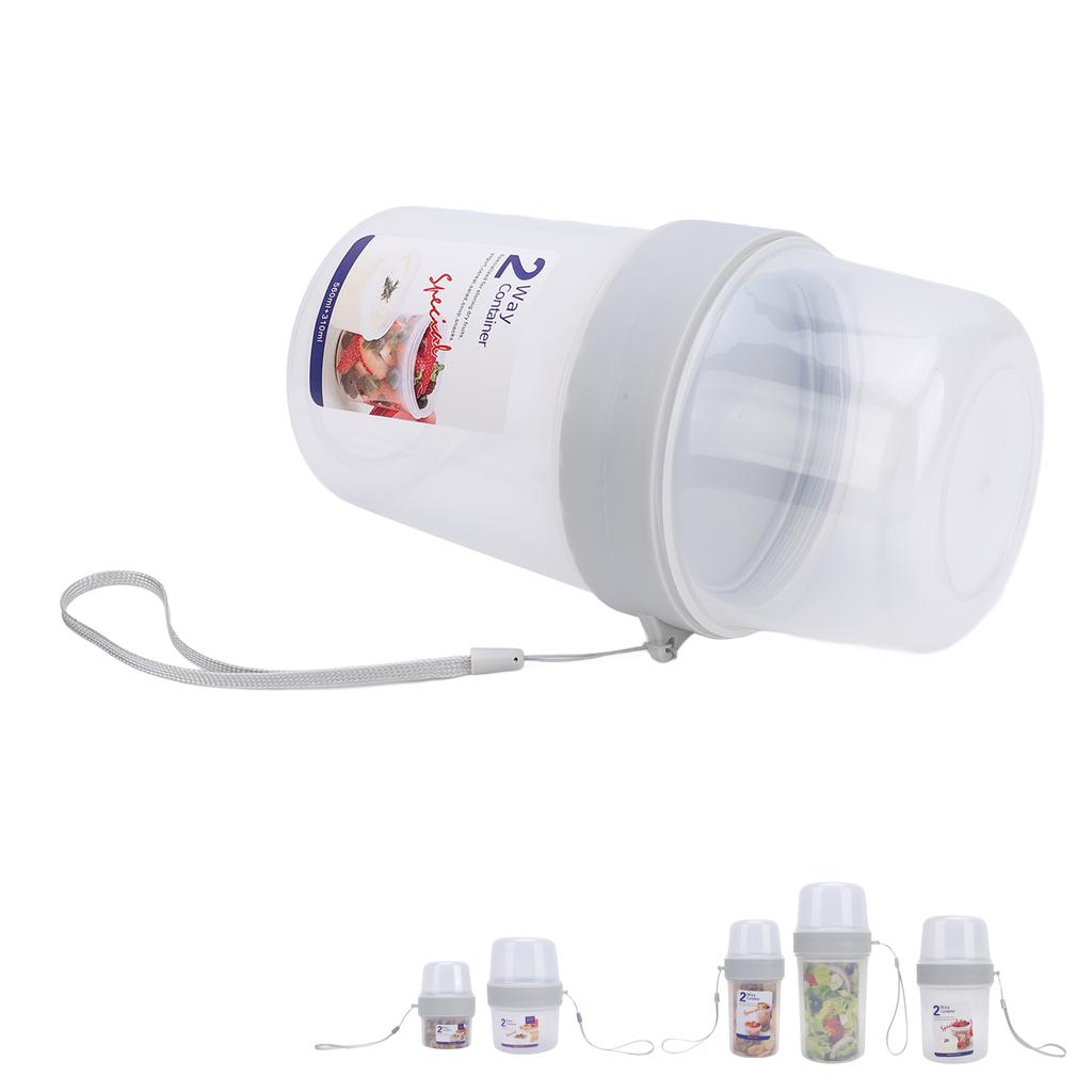 Double Layer Food Storage Cup Microwave Safe Sealed Dispenser Portable Yogurt Container for Salad Fr