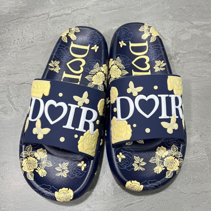 

South East Asia Nigeria slippers beautiful head graffiti letter printing men s and women s slippers European and American totem style 40-41 темно-синий