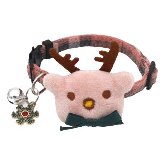 

Ошейник для питомца с клетчатым узором, мягкая текстура, рождественский ошейник для кошек и собак с колокольчиком