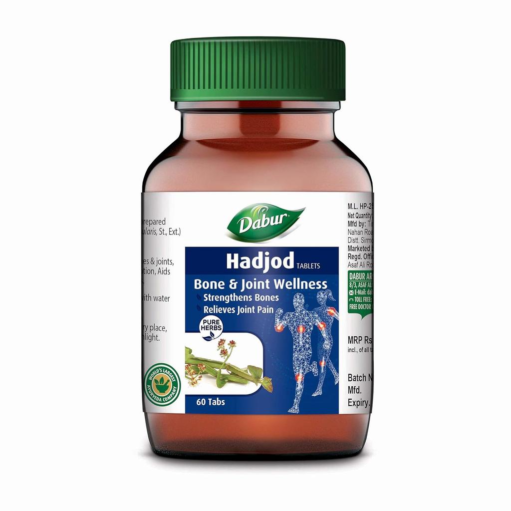 Dabur Hadjod Tablets - 60 Tablets | Natural Bone & Joint Support Supplement | Promotes Mobility, Bone Density & Fracture Healing