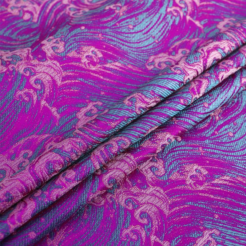 Chinese Style Damask Fabric Silk Peacock Jacquard Brocade Cloth for DIY Sewing Chinese Cheongsam Dress Skirt Material